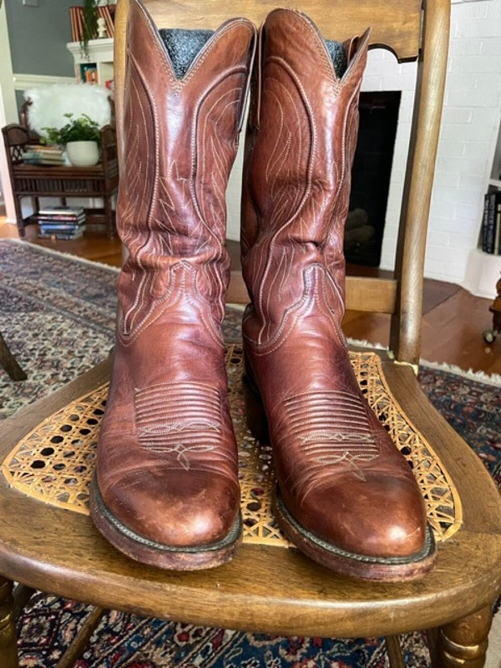 Lucchese Classics N1596 R4 Cowboy Boots Mens 9.5D Brown USA Western Leather